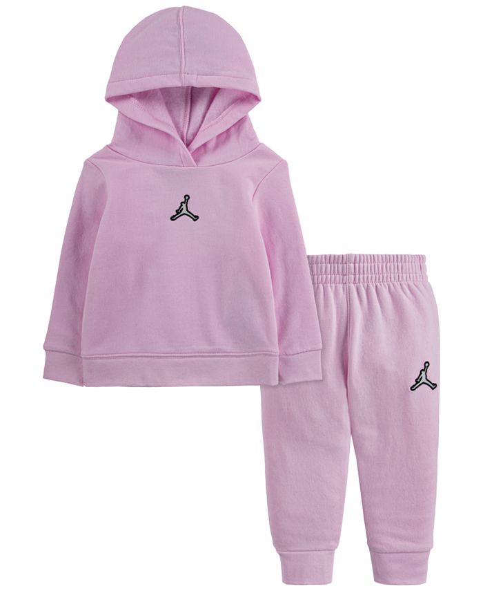 Jordan Baby Girls Essentials Fleece Pullover Hoodie and Pants 2