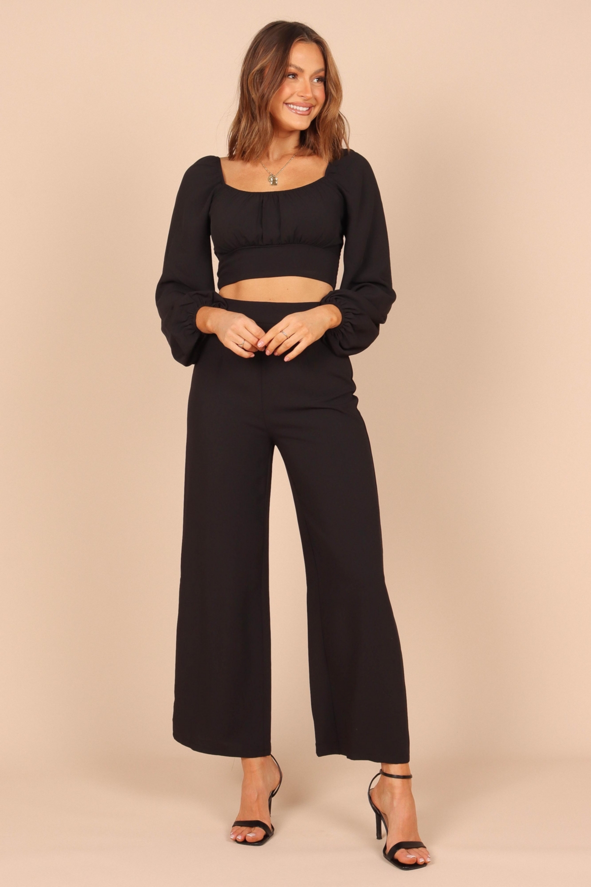 Shop Petal And Pup Womens Evelyn Two Piece Pant Set In Black
