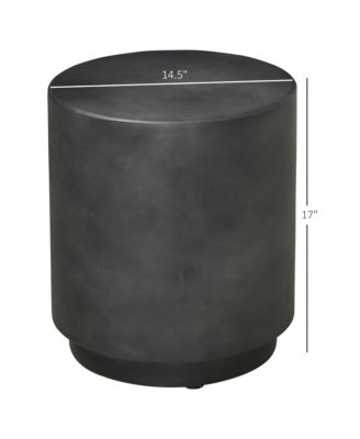 Accent Table with Concrete Finish, Round Side Table, Dark