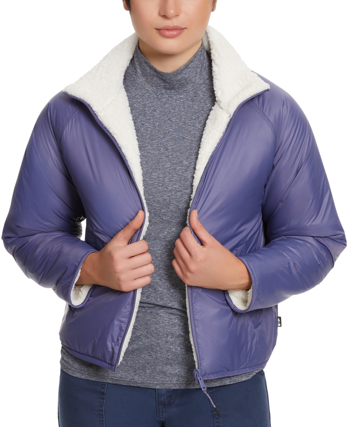 Women's Reversible Fleece Zip Jacket - DEEP LICHEN GREEN