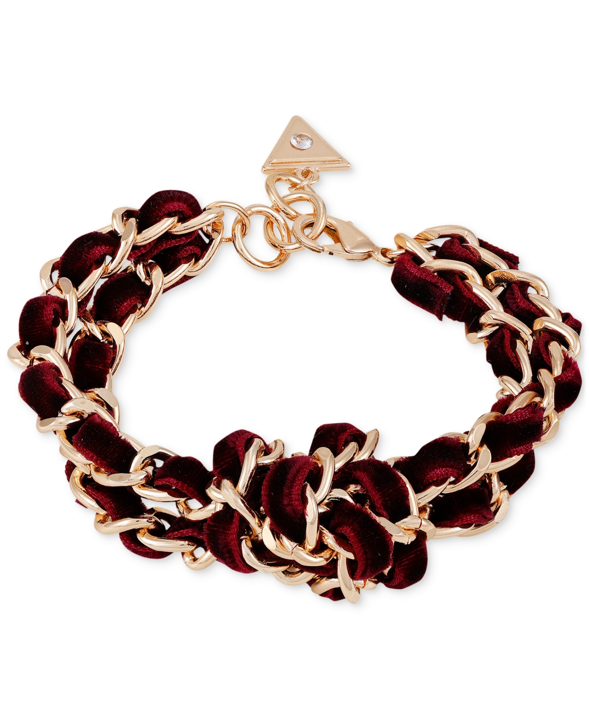 Guess Velvet Woven Knotted Statement Bracelet In Rose