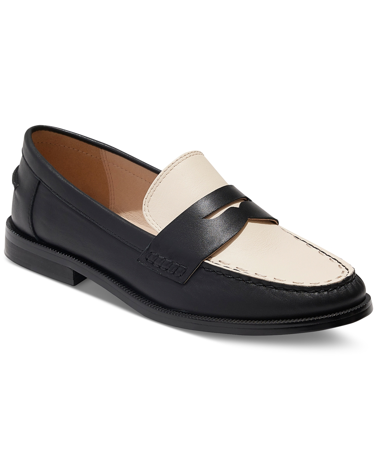 Women's Tipson Slip-On Penny Loafer Flats - Black, Ivory