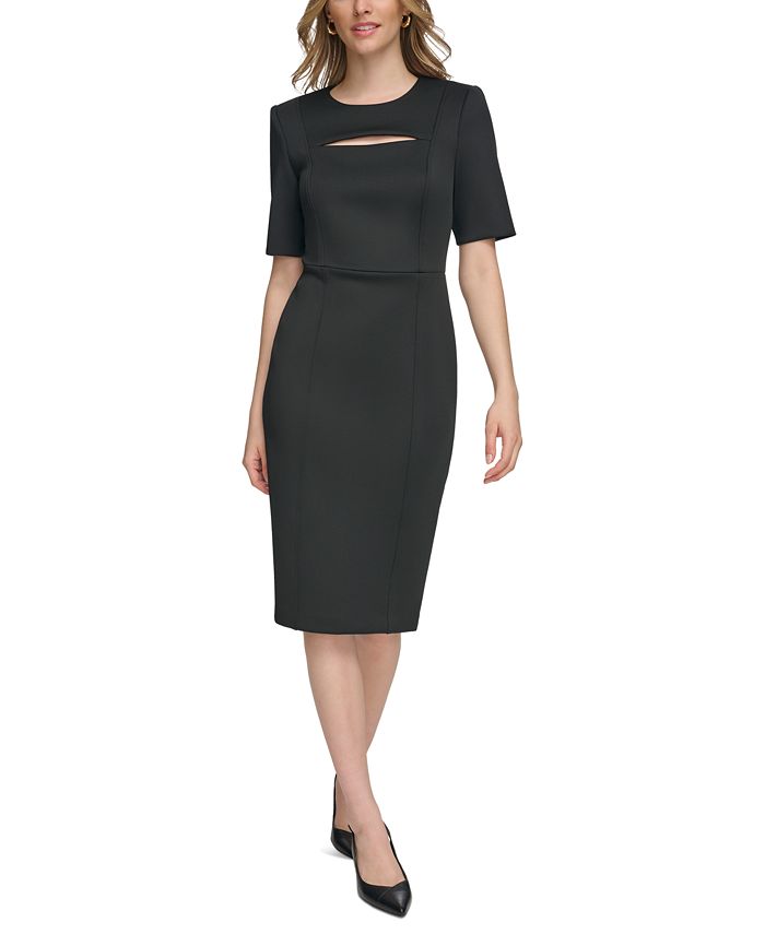 Macy's calvin klein black dress deals