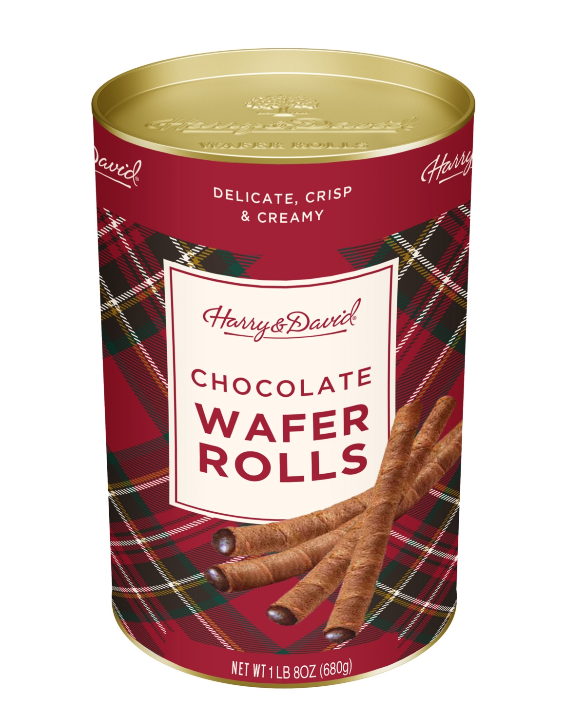 Harry & David Holiday Chocolate Wafer Rolls Tin, 24 oz In No Color