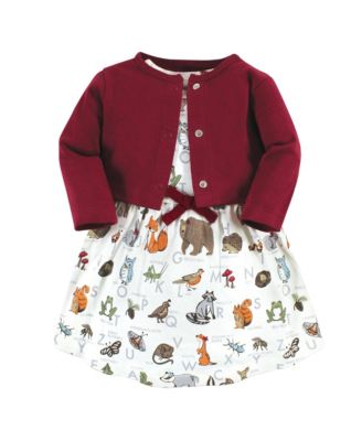 Baby Girls Comfy Natural Cotton Dress & Cardigan Set
