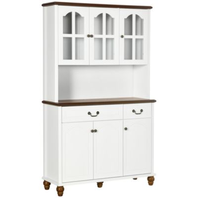 Dining Room Kitchen Hutch Storage Cabinet with Antique Details