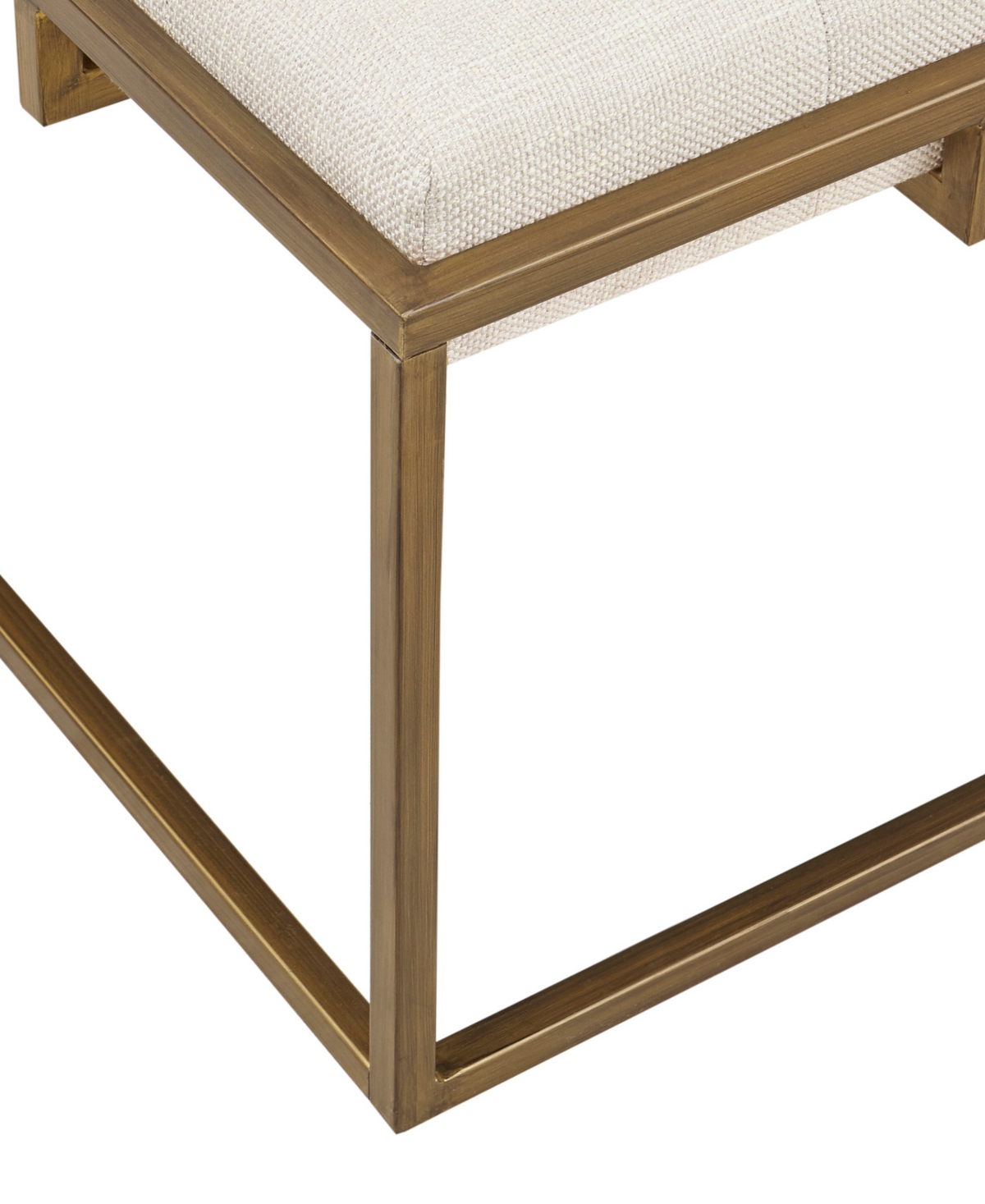 Madison Park Greenwich Square Upholstered Metal Base Ottoman, Coffee Table
