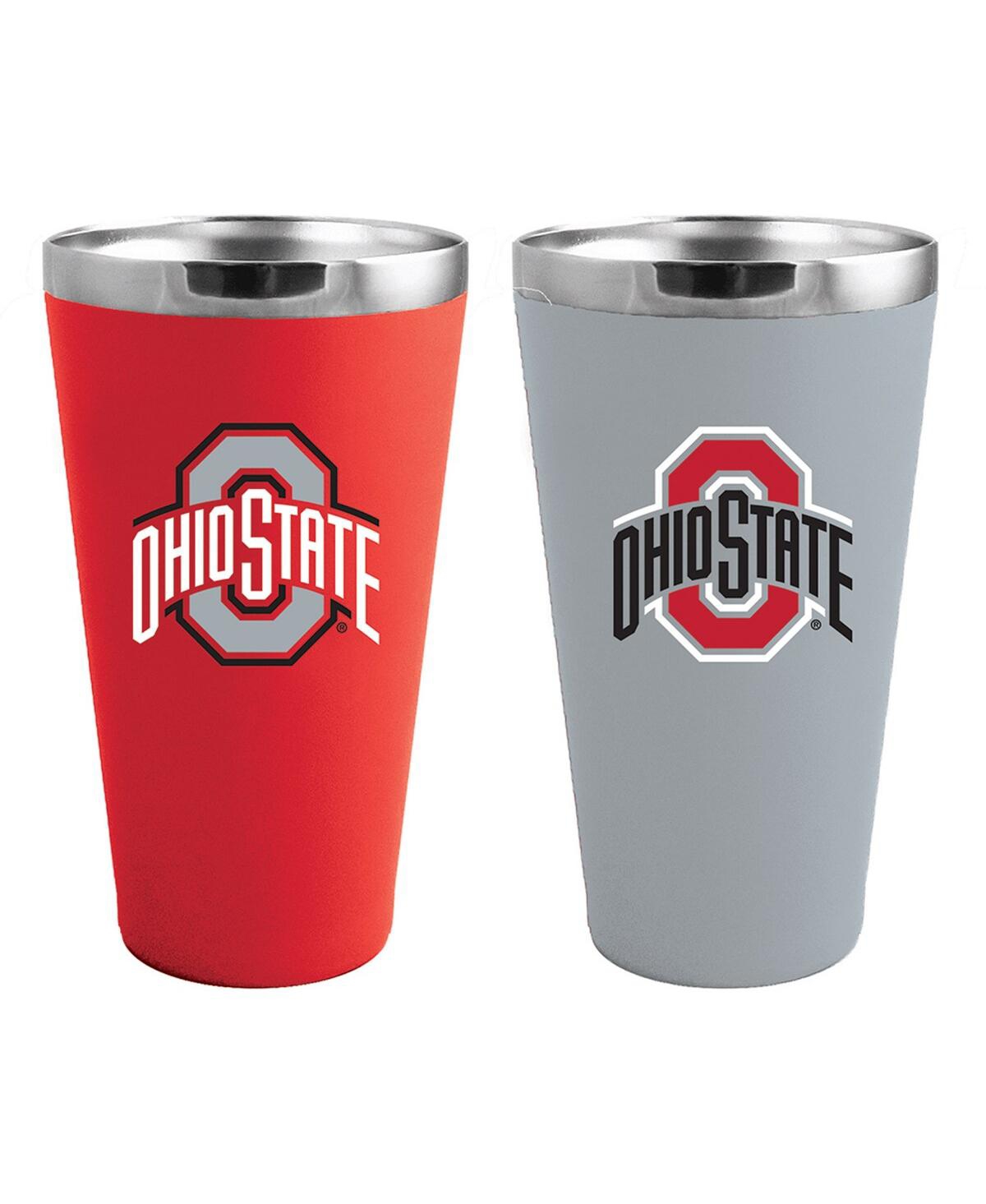 Memory Company Ohio State Buckeyes Team Color 2-pack 16 oz Pint Glass Set In Multi