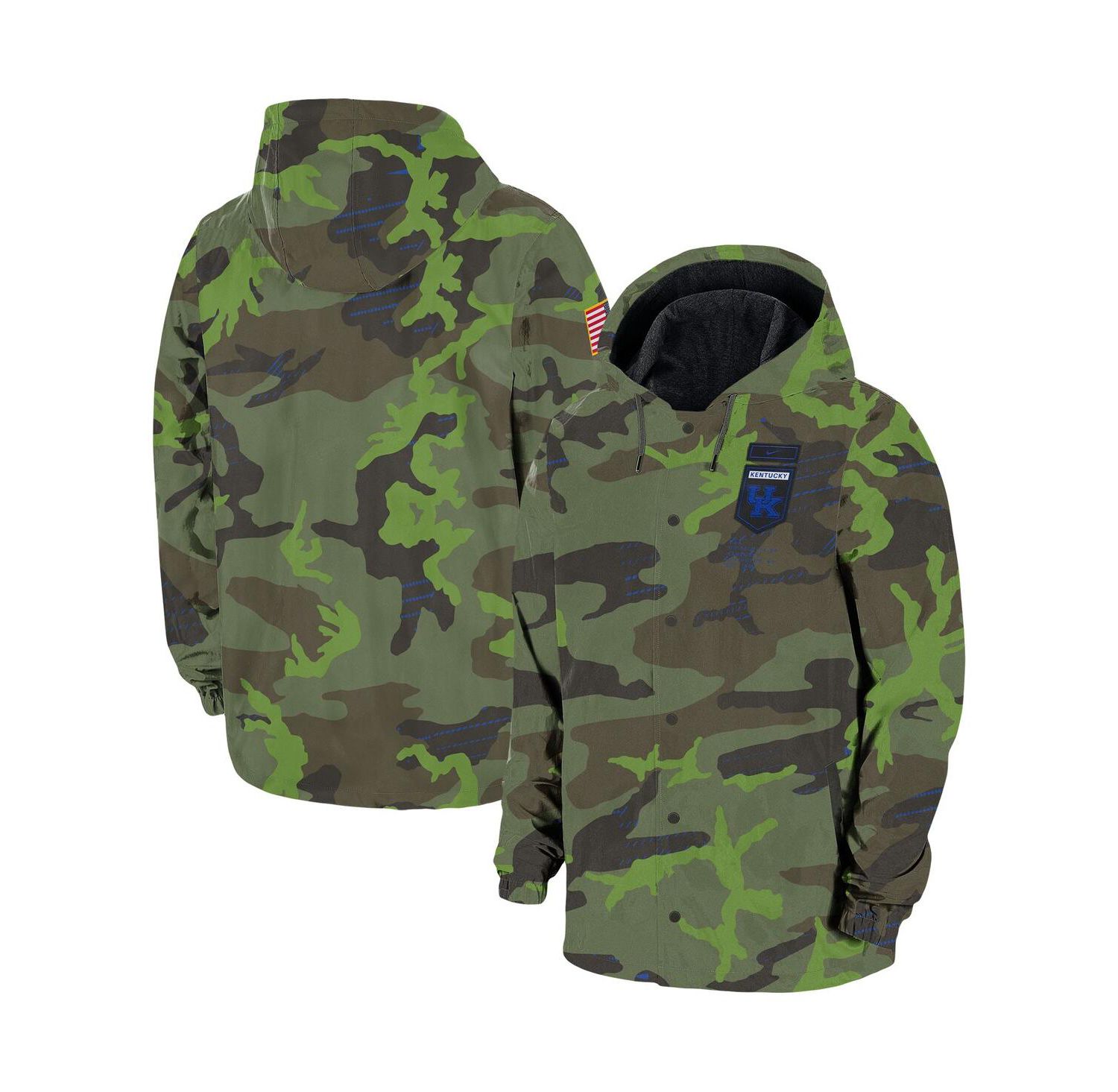 Men's Camo Kentucky Wildcats Hoodie Full-Snap Jacket