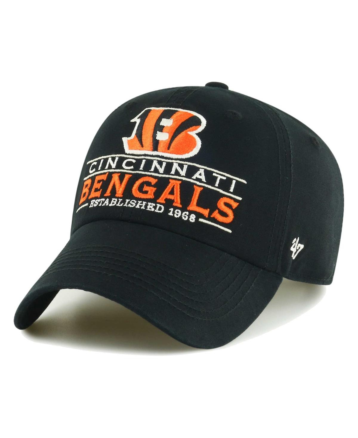 47 Brand Men's ' Black Cincinnati Bengals Vernon Clean Up Adjustable Hat
