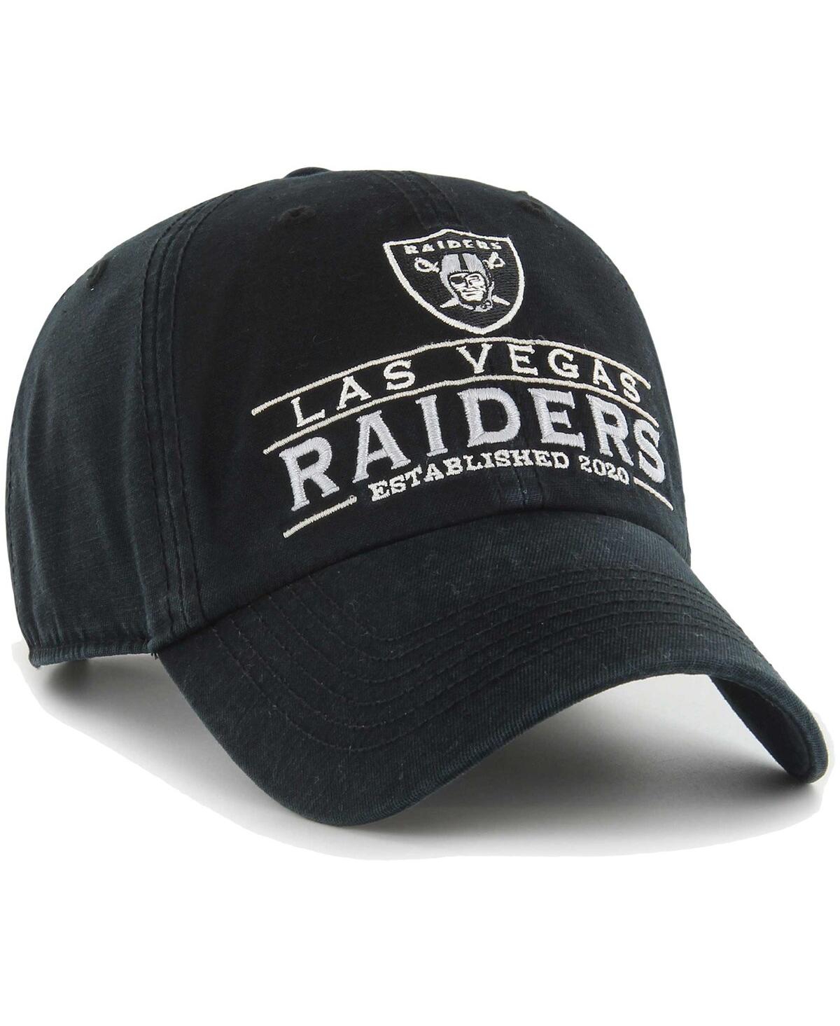 Shop 47 Brand Men's ' Black Las Vegas Raiders Vernon Clean Up Adjustable Hat