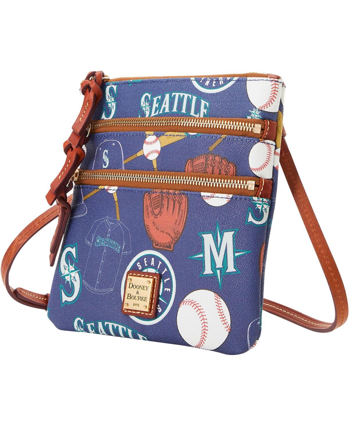 Dooney & Bourke Women's  Seattle Mariners Game Day Triple Zip Crossbody Purse In Navy
