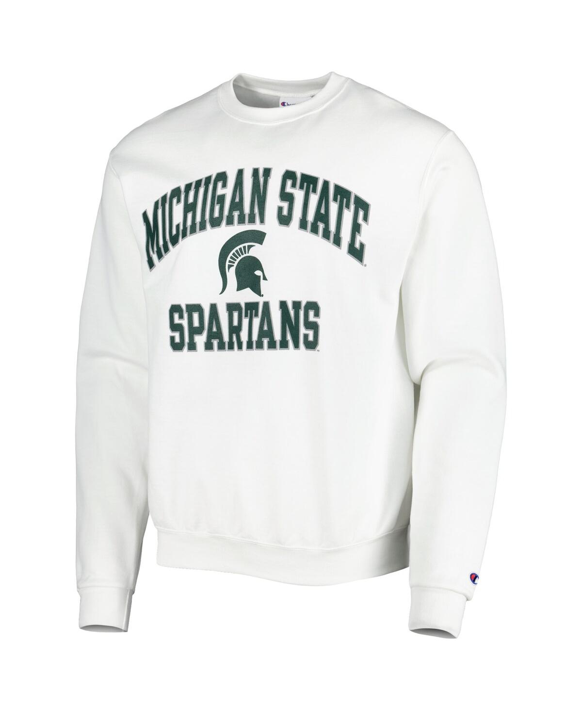 Shop Champion Men's  White Michigan State Spartans High Motor Pullover Sweatshirt