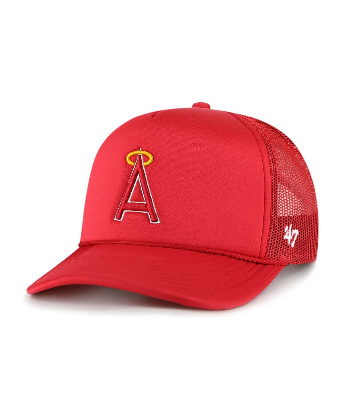 Men's '47 BrandLos Angeles Angels Foam Logo Trucker Adjustable Hat - Red