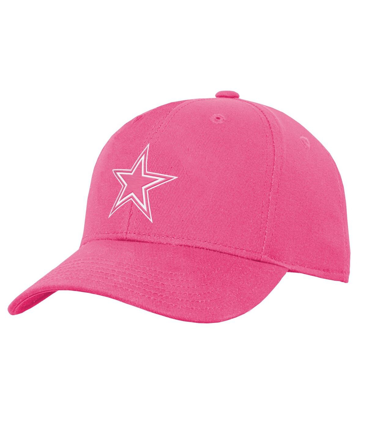 Outerstuff Kids' Big Girls Pink Dallas Cowboys Adjustable Hat