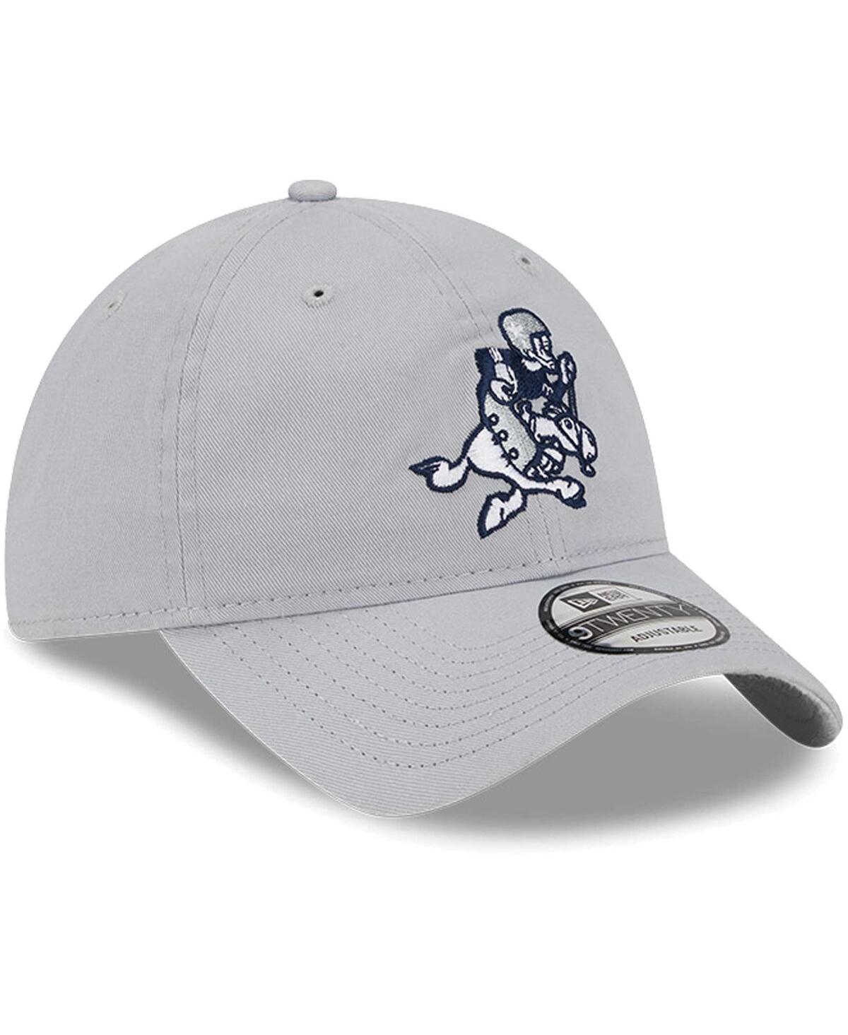 NEW ERA MEN'S NEW ERA GRAY DALLAS COWBOYS RETRO MAIN CORE CLASSIC 2.0 9TWENTY ADJUSTABLE HAT 