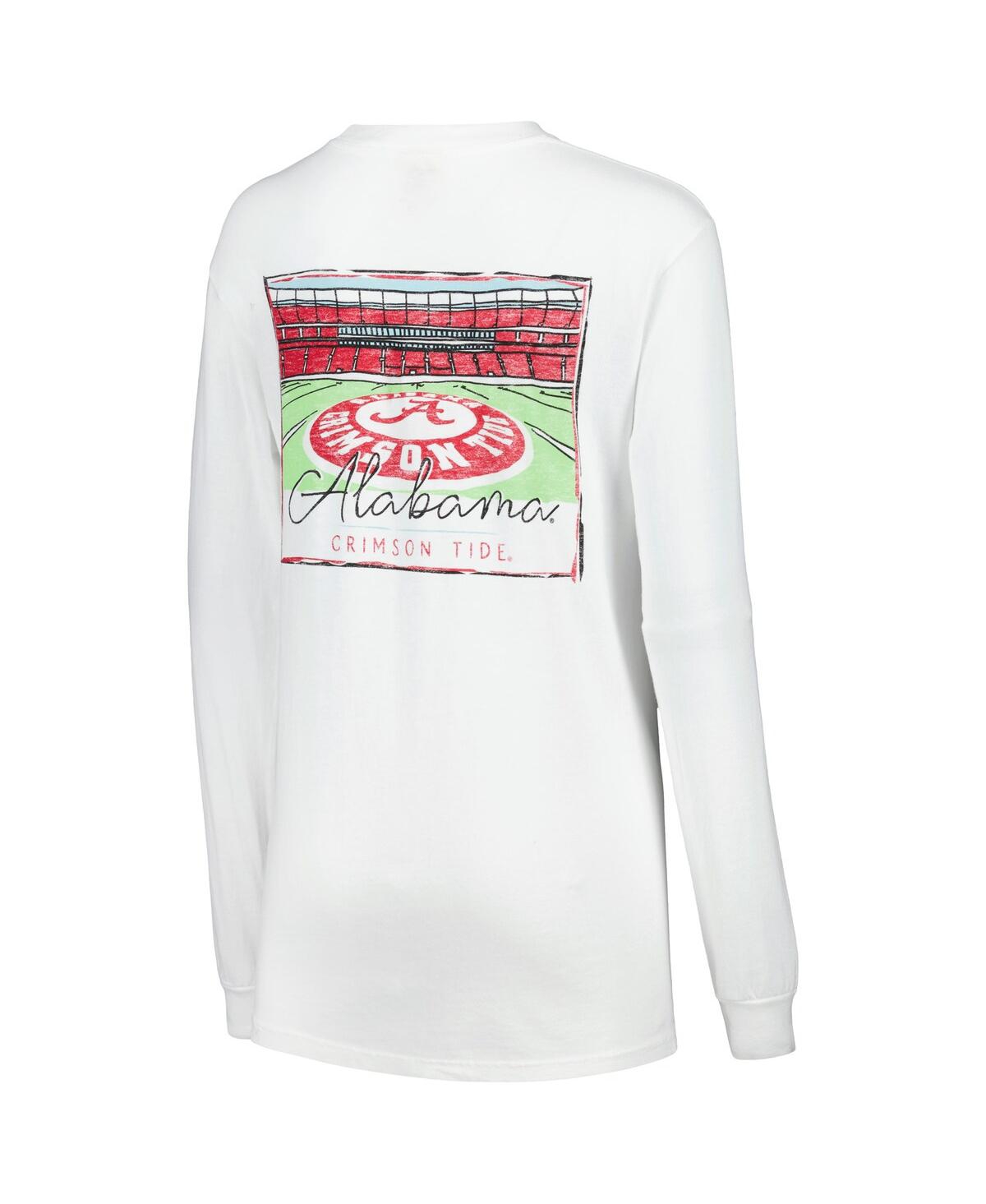 Shop Summit Sportswear Women's White Alabama Crimson Tide Hand-drawn Stadium Comfort Colors Oversized Long Sleeve T-shirt