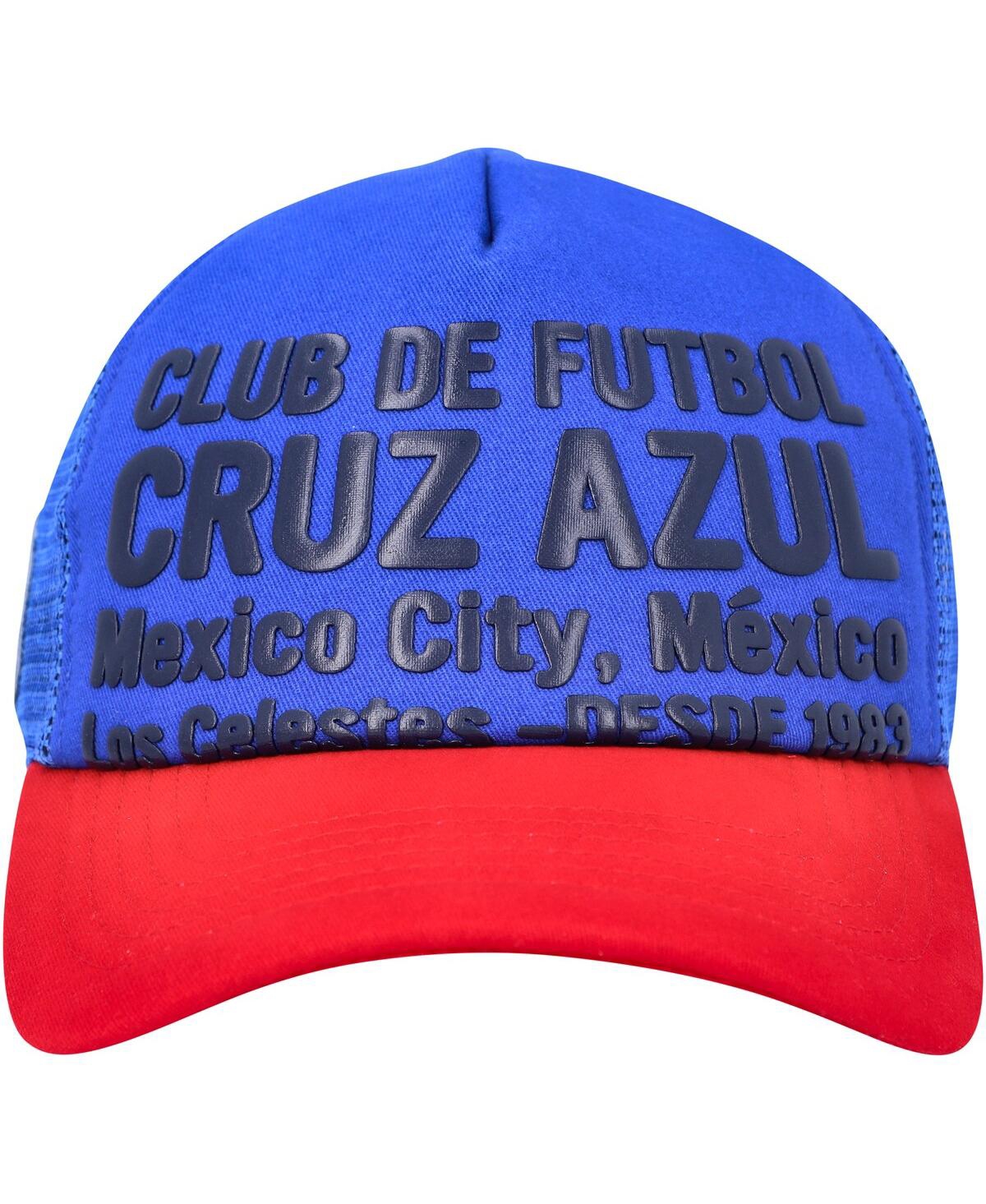 Shop Fan Ink Men's Blue Cruz Azul Club Gold Adjustable Hat
