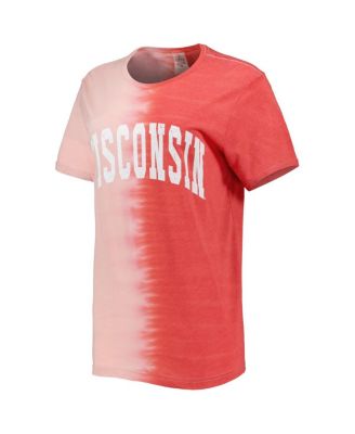 Women's Red Wisconsin Badgers Find Your Groove Split-Dye T-shirt