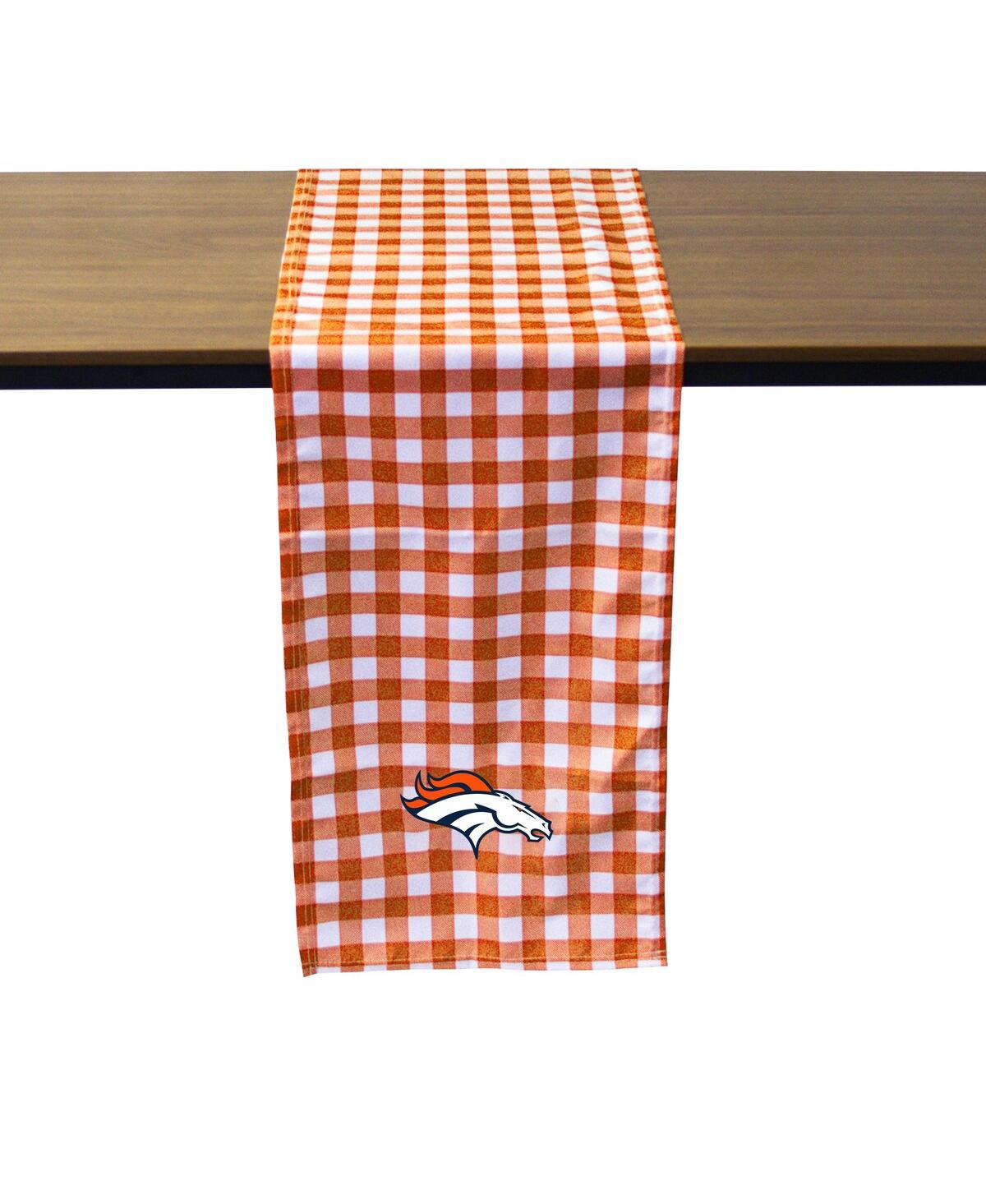 Denver Broncos Buffalo Check Table Runner - Orange, White