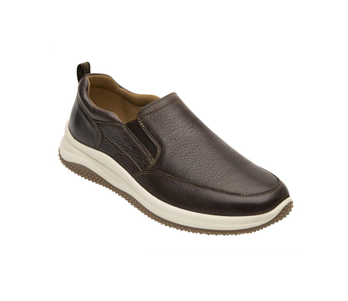 Men's Leather Slip-on Sneakers By Flexi - Dark brown