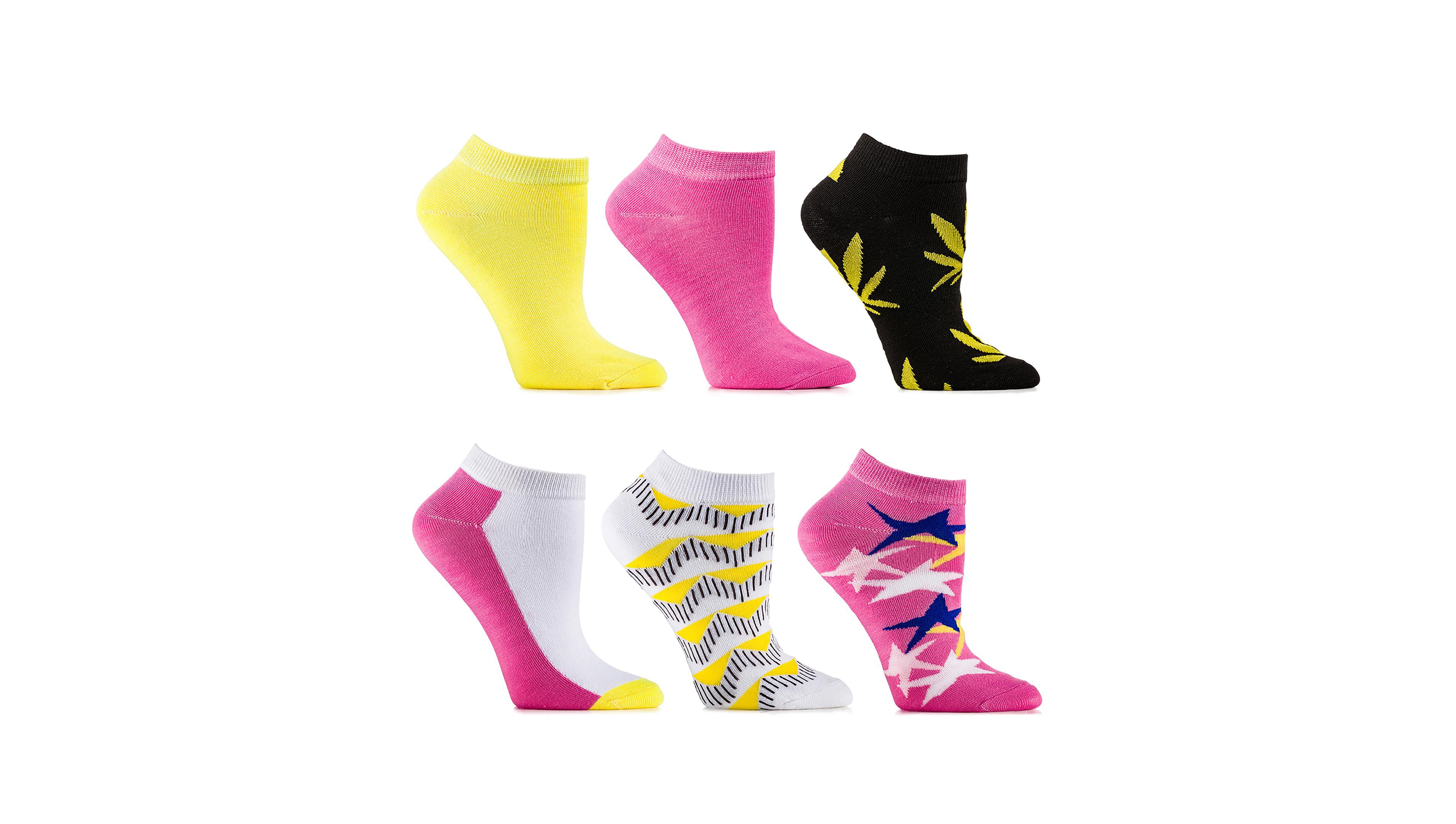 Women's Zippy Flaxen Ankle Socks 6 Pack