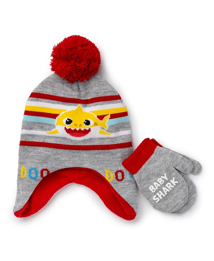 Berkshire Baby Shark Toddler Boys Hat and Mitten Set, 2 Piece Macy's