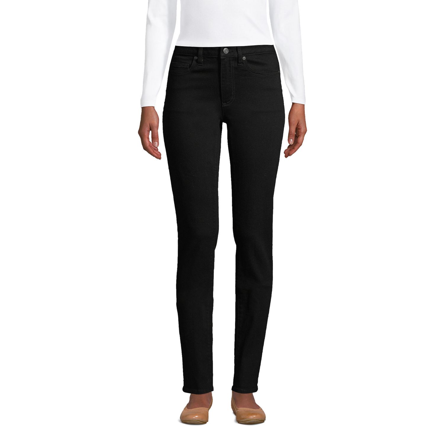 Women's Mid Rise Straight Leg Jeans