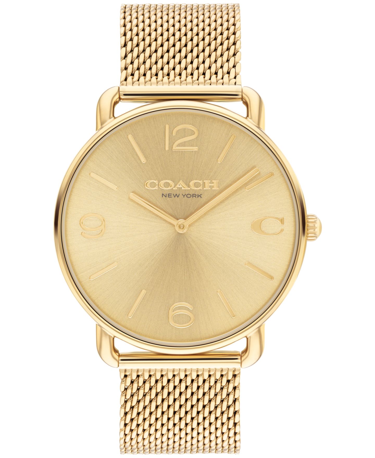 Часы COACH Unisex Elliot Gold-Tone Stainless Steel Mesh Bracelet Watch 41mm — фото 1