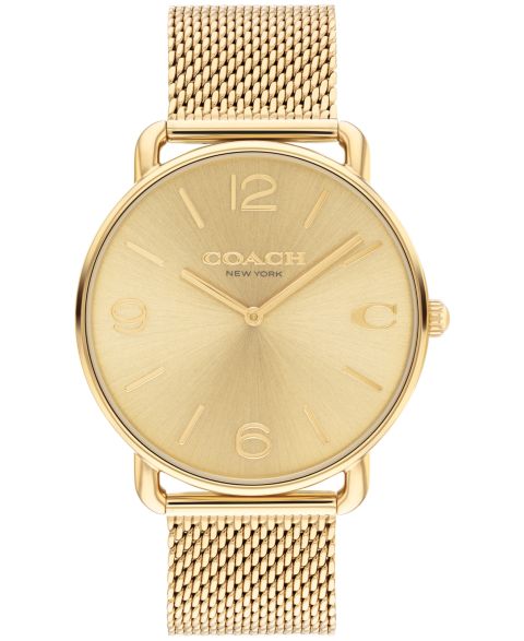 Часы Coach Unisex Elliot Gold-Tone Stainless Steel Mesh Bracelet Watch 41mm