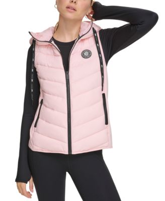 Sports Women's Hooded Logo Puffer Vest