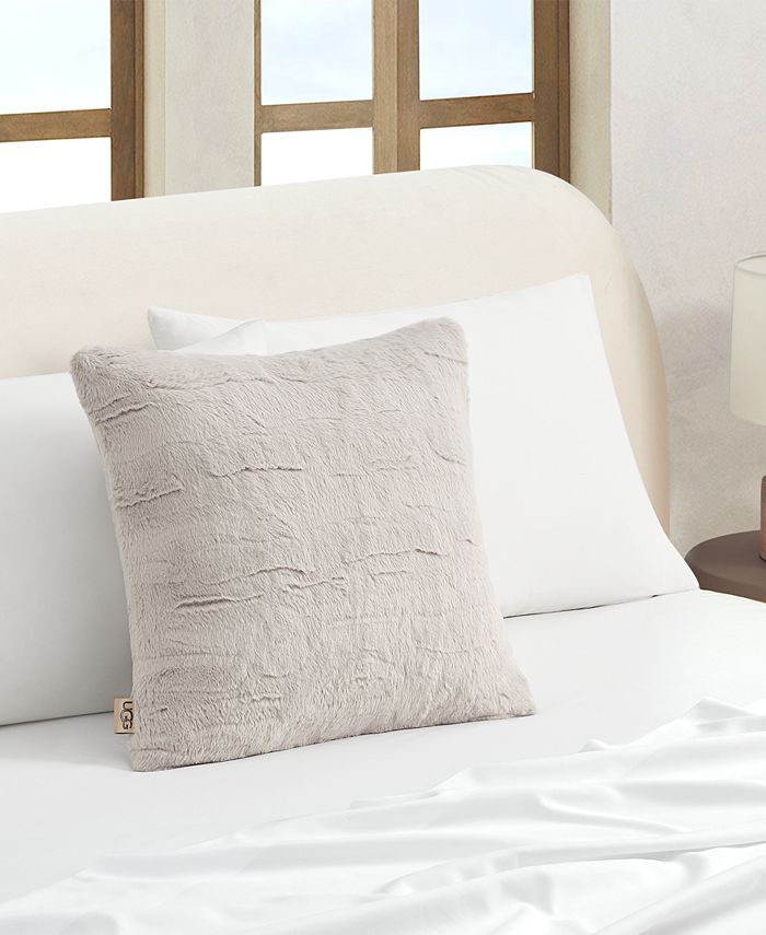 Ugg Valor Textured Faux Fur Decorative Pillow, 20 x 20 - Lotus Blossom