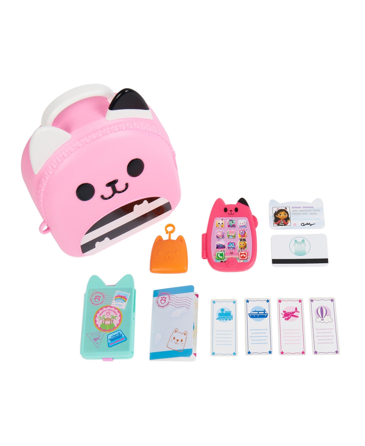 Shop Gabby's Dollhouse , Gabby Girl On-the-go Travel Set, Pretend Play Travel Toys, Toy Passport, Toy Phone And Compass Cha In Multi-color