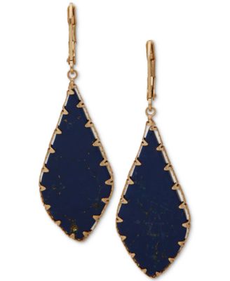 lonna & lilly - Gold-Tone Flat Color Stone Drop Earrings