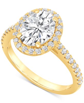 Badgley Mischka - Certified Lab Grown Diamond Oval-Cut Halo Engagement Ring (2-1/2 ct. t.w.) in 14k Gold