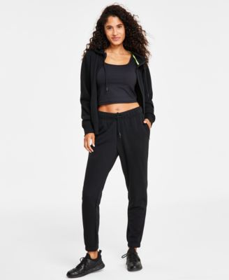 Id Ideology Womens Zippered Hoodie Cropped Tank Top Jogger Pants Created For Macys In Deep Black
