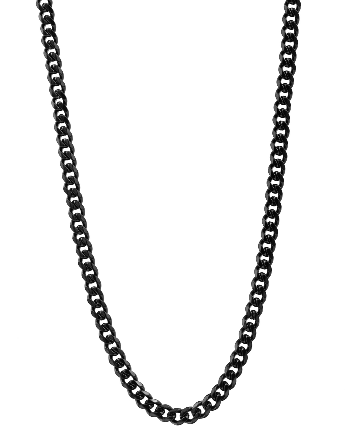 Men's Curb Link 24" Chain Necklace in Black Ion-Plated Stainless Steel - Black