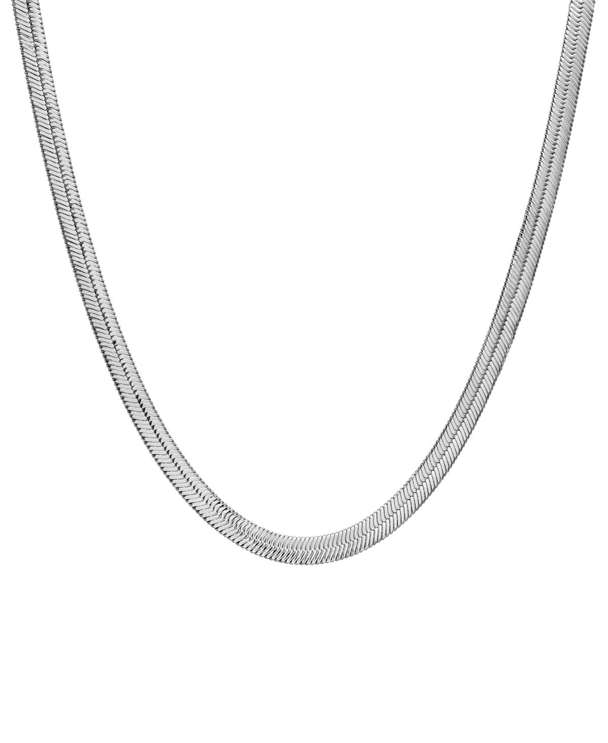 Men's Wide Herringbone 20" Chain Necklace in Stainless Steel - Steel