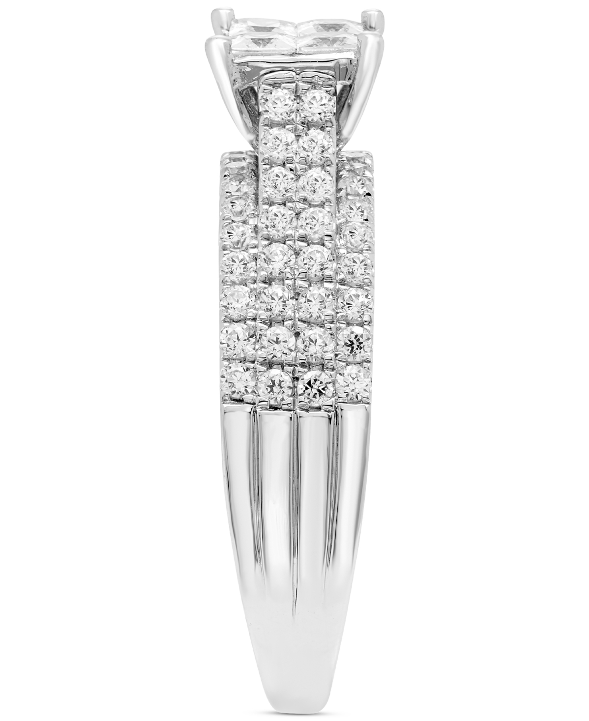 Diamond Princess Quad-Cluster Engagement Ring (1 ct. t.w.) in 14k- White Gold