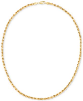 Rope Link 22" Chain Necklace in 18k Gold-Plated Sterling Silver