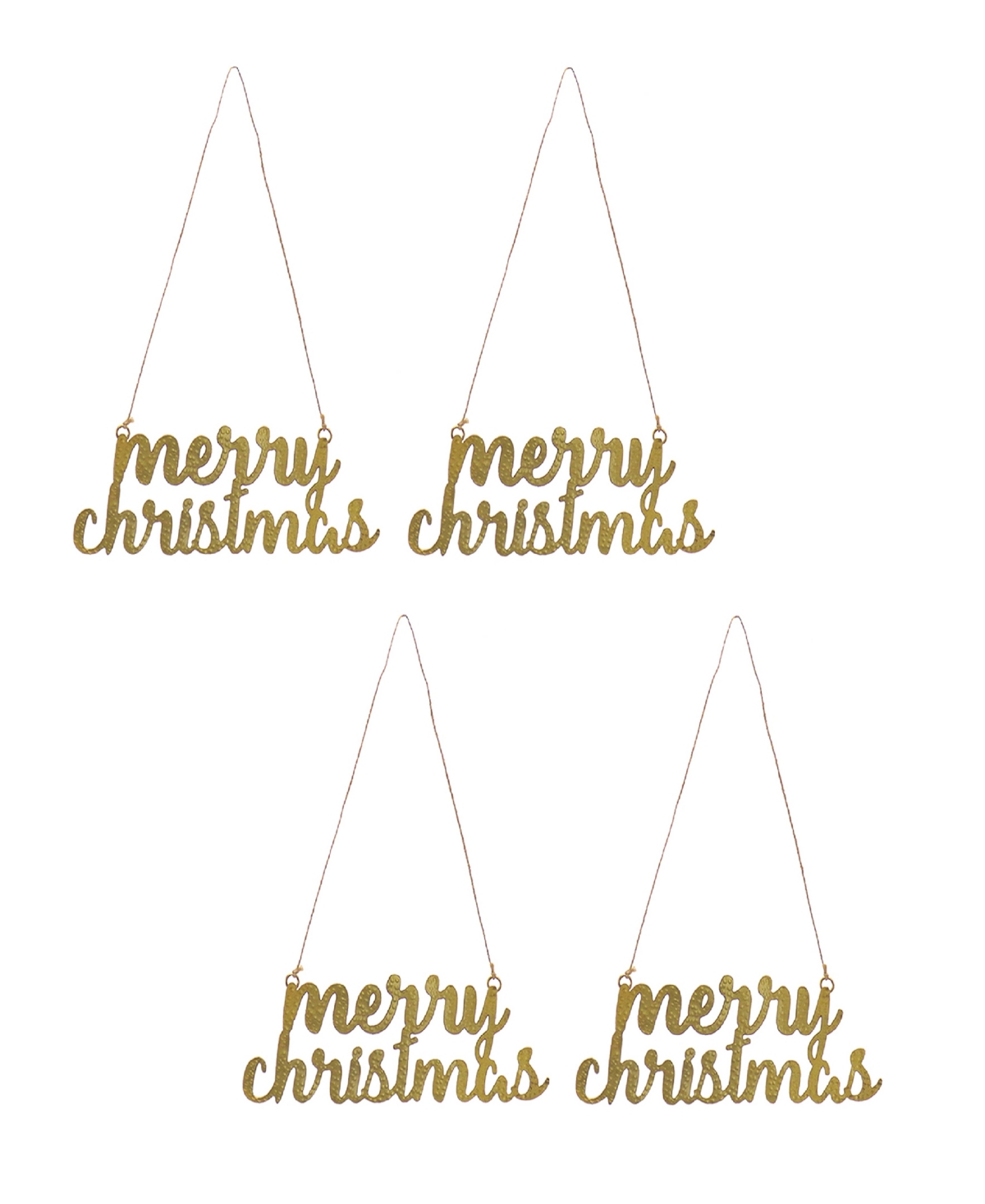9" Hgtv Home Collection Merry Christmas Metal Ornament Set - Gold