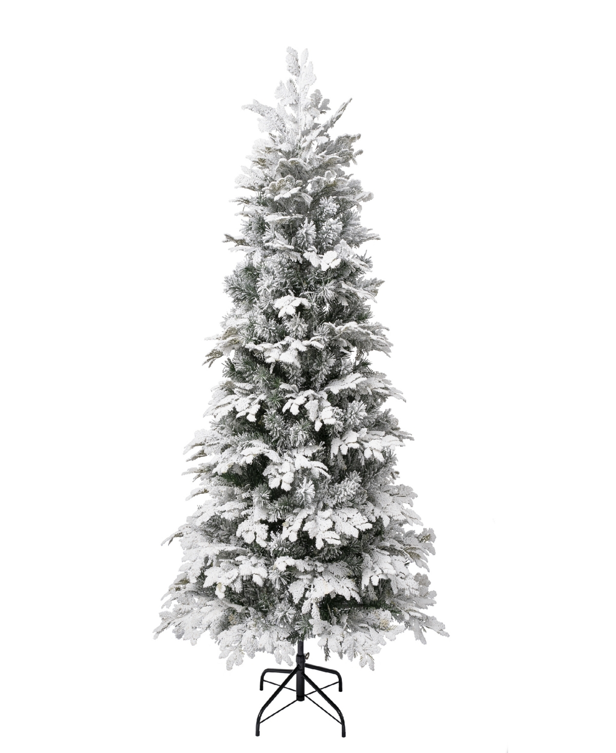 National Tree Company 6 Ft. Feel-real Acacius Snowy Hinged Tree In Green