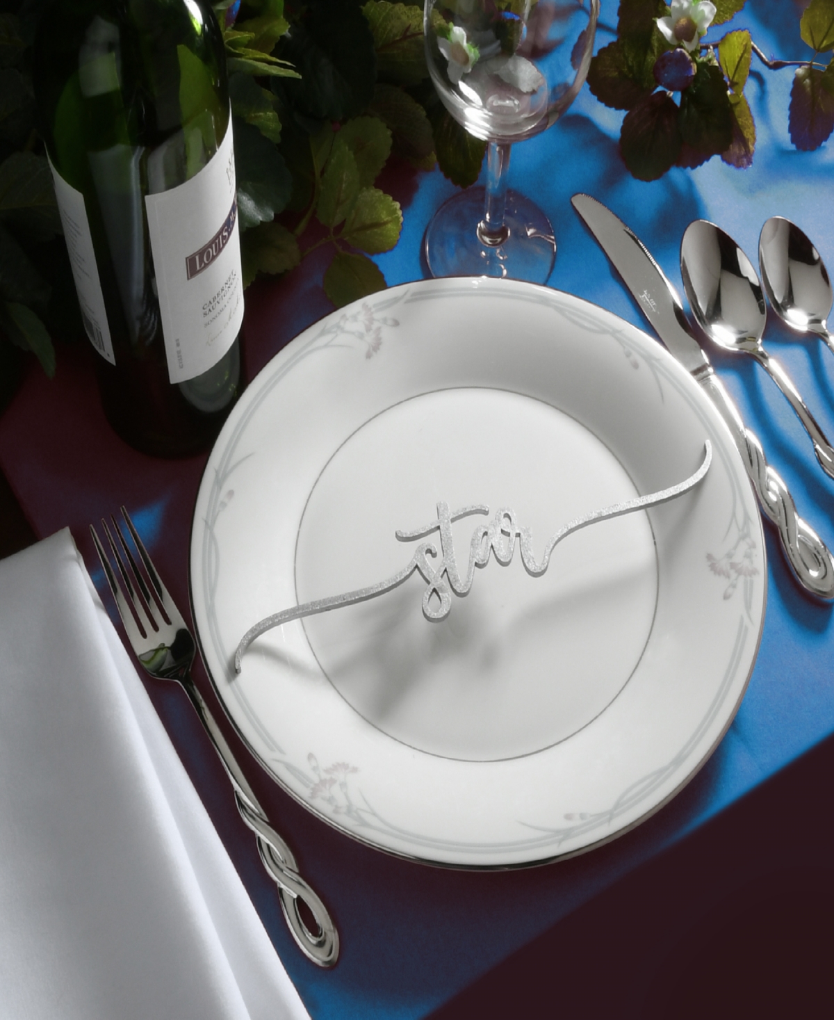 National Tree Company 4-piece Hannukah Place Setting Message Decor In Silver