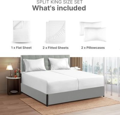 5 Piece Extra Deep Pocket Microfiber Sheet Set - Split King