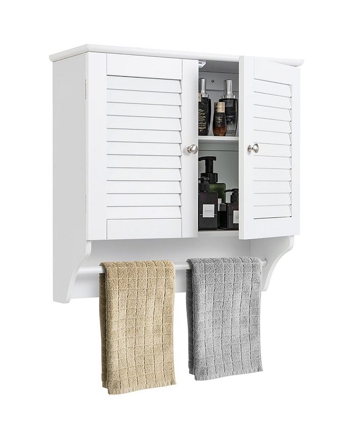 Costway Wall-Mounted Cabinet Bathroom Storage 2-Tier Shelf