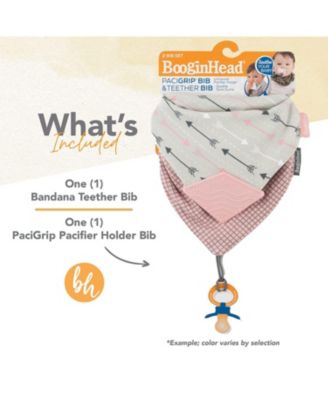 Baby Cotton Baby Drool Bibs, Teething Bib and Pacifier Holder Bib, 2 pack Pink Rainbows