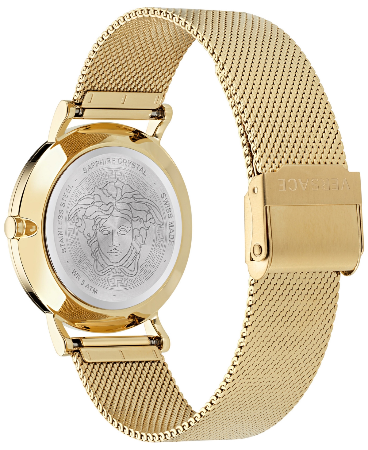 Shop Versace Women's Swiss New Generation Gold Ion Plated Stainless Steel Mesh Bracelet Watch 36mm In Ip Yellow Gold