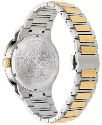 Women's Swiss Medusa Infinite Diamond (1/6 ct. t.w.) Two-Tone Stainless Steel Bracelet Watch 38mm