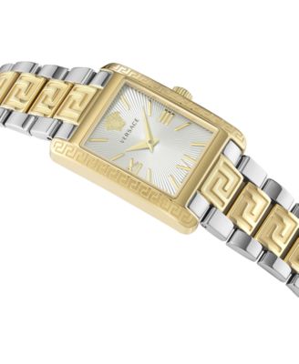 Women's Swiss Tonneau Two-Tone Stainless Steel Bracelet Watch 23x33mm
