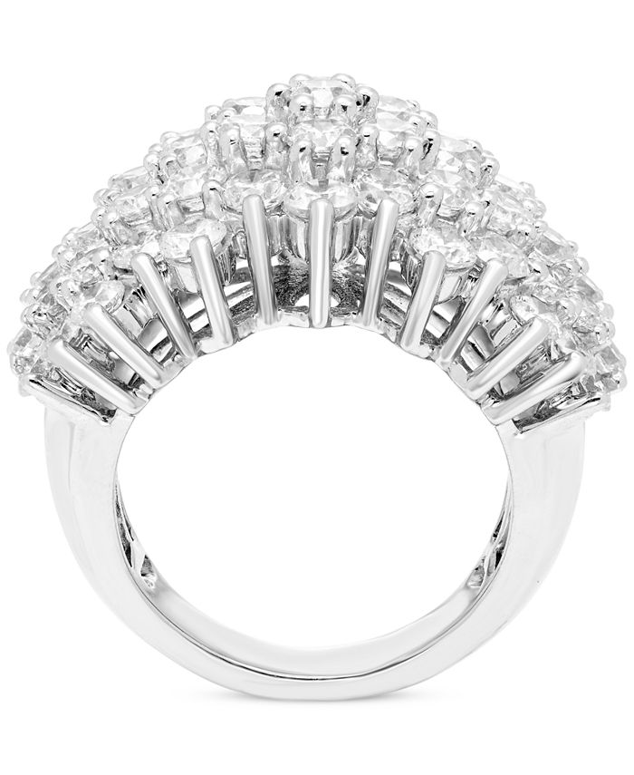 Macy's Diamond Cluster Statement Ring (5 ct. t.w.) in 14k White Gold